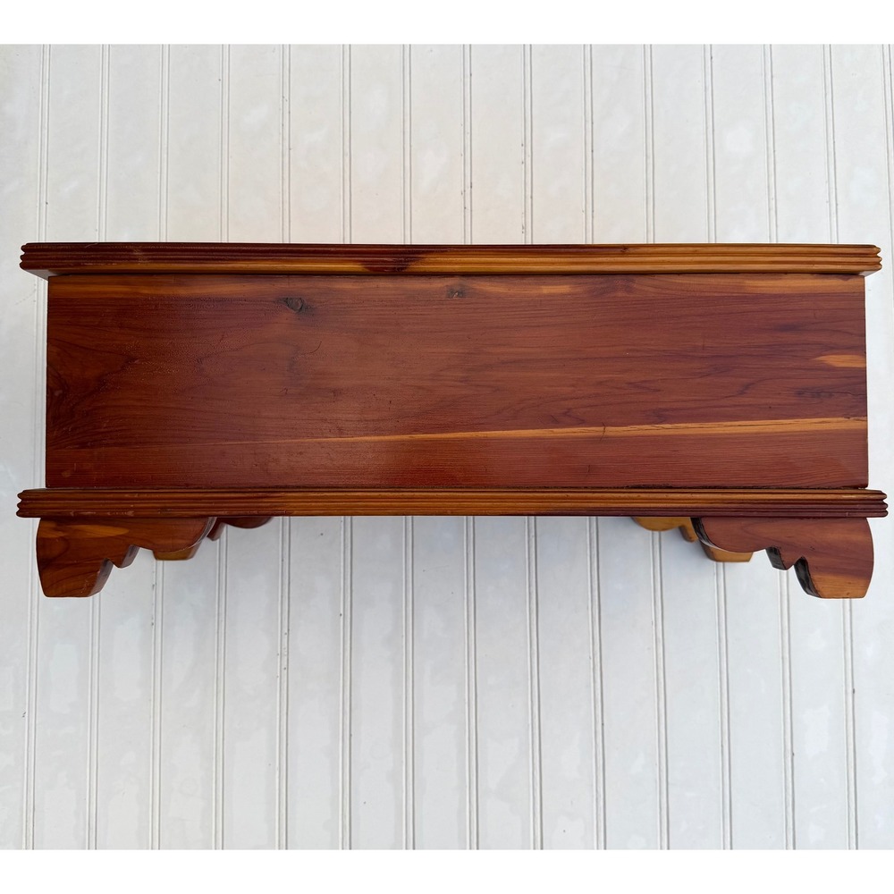 Vintage Miniature Cedar Chest Solid Wood Keepsake Trunk Storage Box